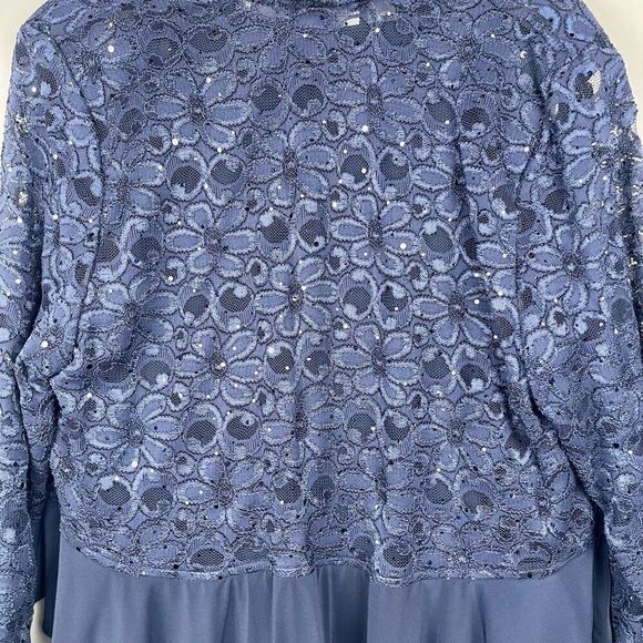R & M Richards Navy 2-piece Dress Lace Jacket 18W - Picture 5 of 16
